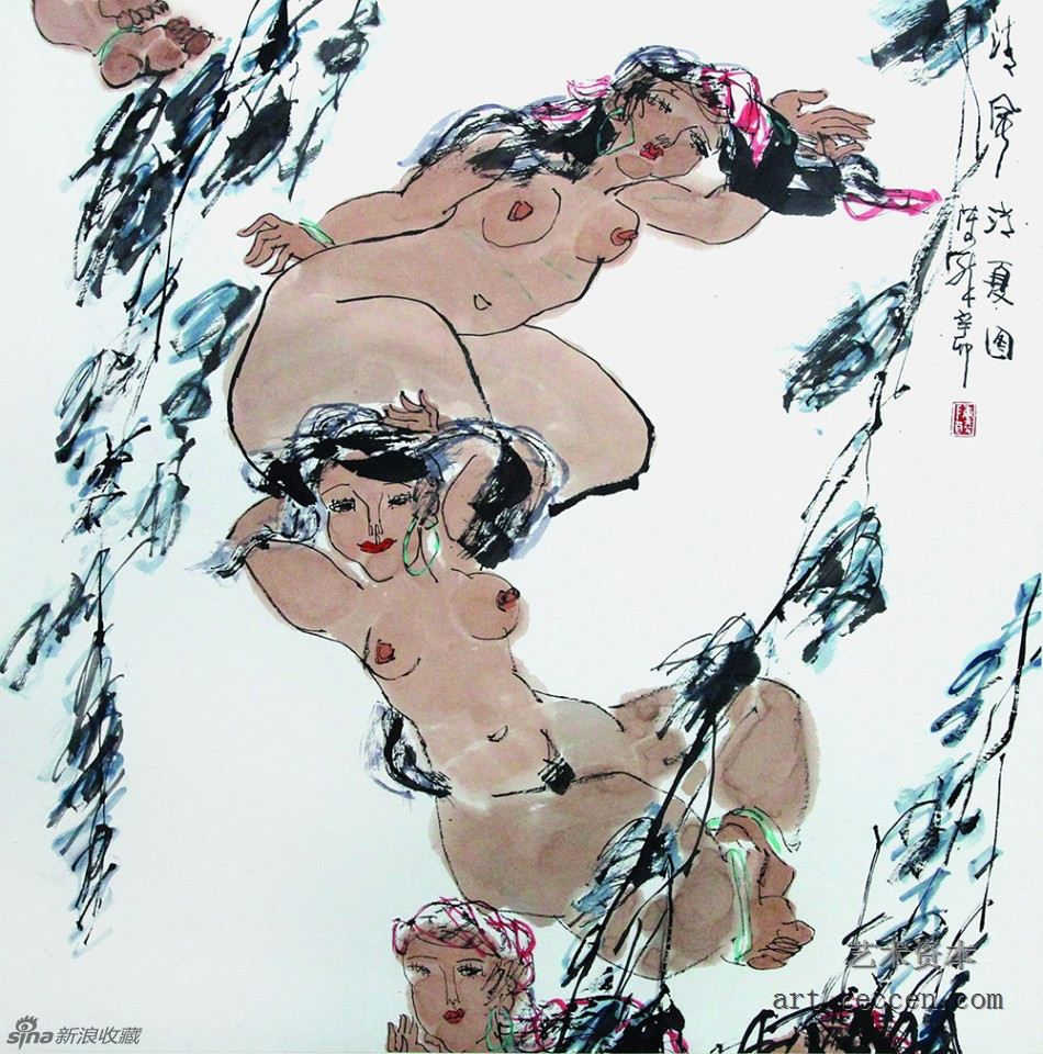 陈醉 清风消夏图